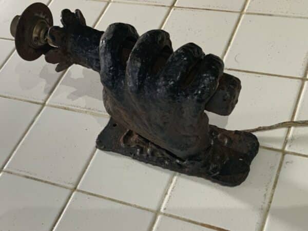 Wrought iron hand holding a spills converted to electric - Image 4