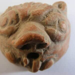 Rare ancient Hellenistic or Graeco Roman Terracotta Lion Mask Head Protome or Applique ancient Antiquities