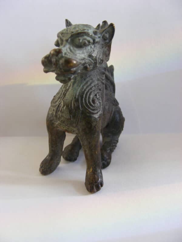 Rare ancient Chinese BRONZE Dog or Mythological Creature Temple Offering Votive or scroll weight - Image 2