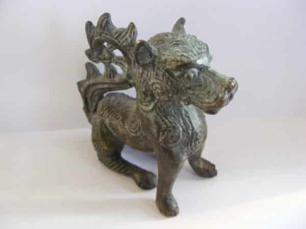 Rare ancient Chinese BRONZE Dog or Mythological Creature Temple Offering Votive or scroll weight Antiquities Medieval Antiques 8