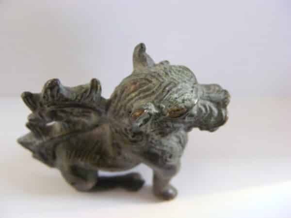 Rare ancient Chinese BRONZE Dog or Mythological Creature Temple Offering Votive or scroll weight Antiquities Medieval Antiques 9