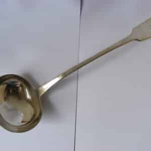 Rare Large Irish 1840 sterling silver rat tail soup or punch ladle Dublin with Belfast retailer mark 258g Ireland Antique Silver