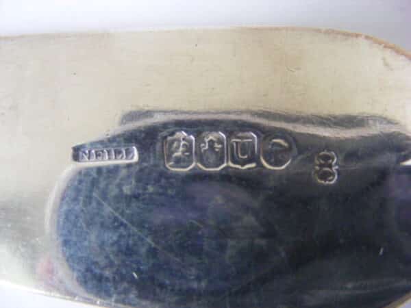 Rare Large Irish 1840 sterling silver rat tail soup or punch ladle Dublin with Belfast retailer mark 258g - Image 3