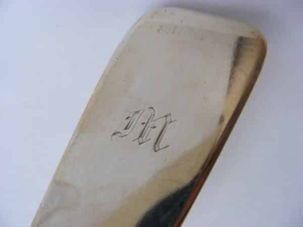 Rare Large Irish 1840 sterling silver rat tail soup or punch ladle Dublin with Belfast retailer mark 258g - Image 4