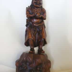 EXQUISITE 陳楠 Chen Nan Sennin Chinese Wood Carved SIGNED Okimono Qing early 19th Century or OLDER chinese antique Antique Sculptures
