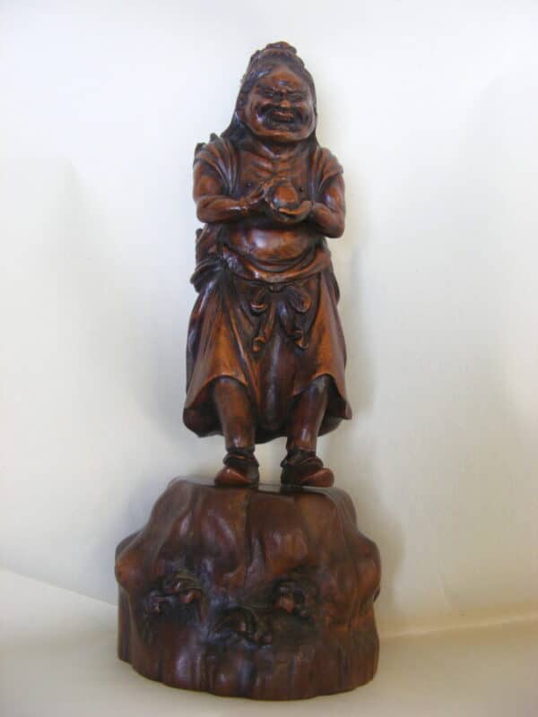EXQUISITE 陳楠 Chen Nan Sennin Chinese Wood Carved SIGNED Okimono Qing early 19th Century or OLDER chinese antique Antique Sculptures 3