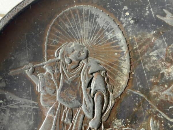 Japanese Momo serving dish Bronze Meiji period - Image 17