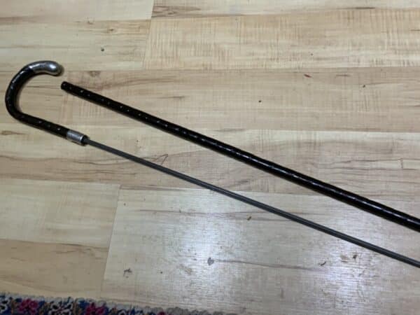 Gentleman’s walking stick sword stick with silver mounts - Image 20