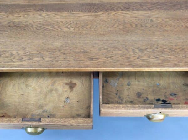 1930's Solid Oak Teachers Desk - Image 6