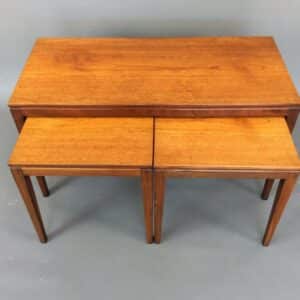 Mid Century Solid Teak Long Nest of Tables coffee tables Antique Tables 3