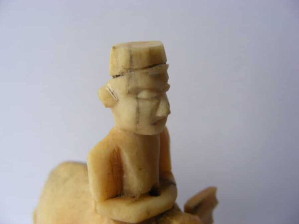 A Rare Early Islamic Bone Chess piece BISHOP fil Elephant with RIDER Egypt c1,000 years old ancient Antiquities 7