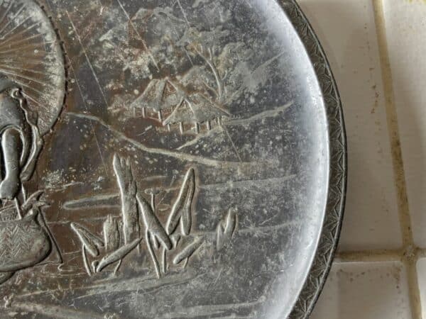 Japanese Momo serving dish Bronze Meiji period - Image 6