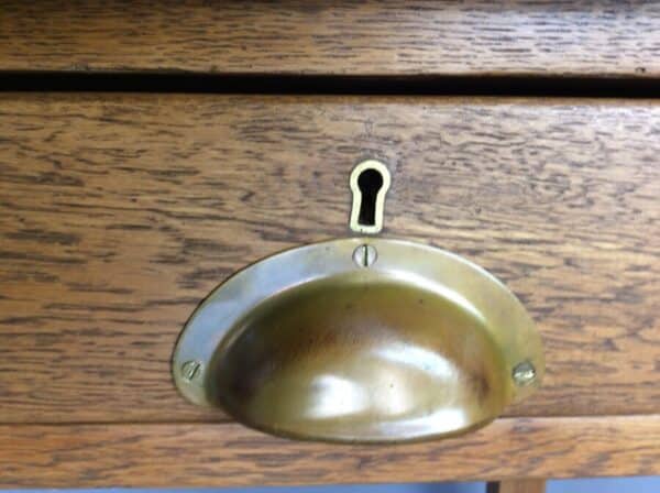 1930's Solid Oak Teachers Desk - Image 5