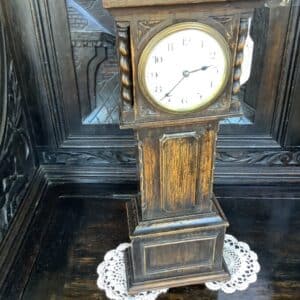 A MINIATURE GRANDFATHER CLOCK 8 DAY Antique Clocks