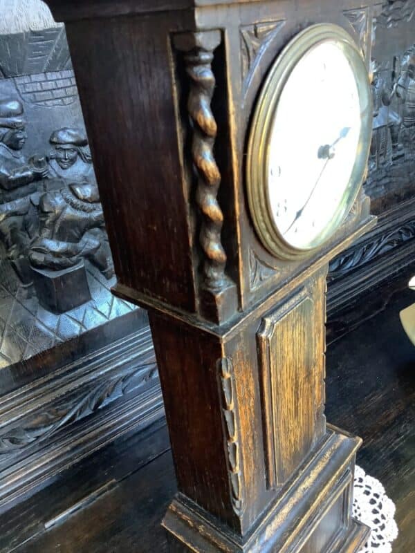 A MINIATURE GRANDFATHER CLOCK 8 DAY Antique Clocks 6