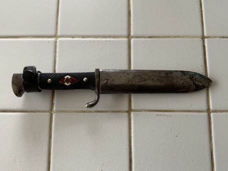 Hitler Youth Knife and Scabbard. Rare Maker