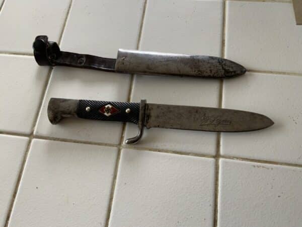 Hitler Youth Knife and Scabbard. Rare Maker - Image 5