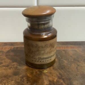 Chemists medicine Glass pot Bottle 19th century Antique Glassware