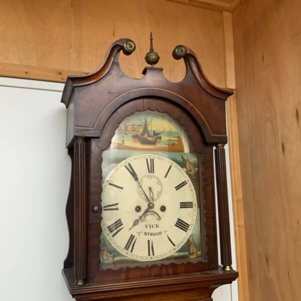 Grandfather Clock Mahogany 8 day late Georgian Antique Clocks 4