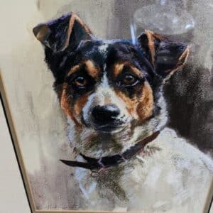 Jack Russell Head Study dog Antique Art