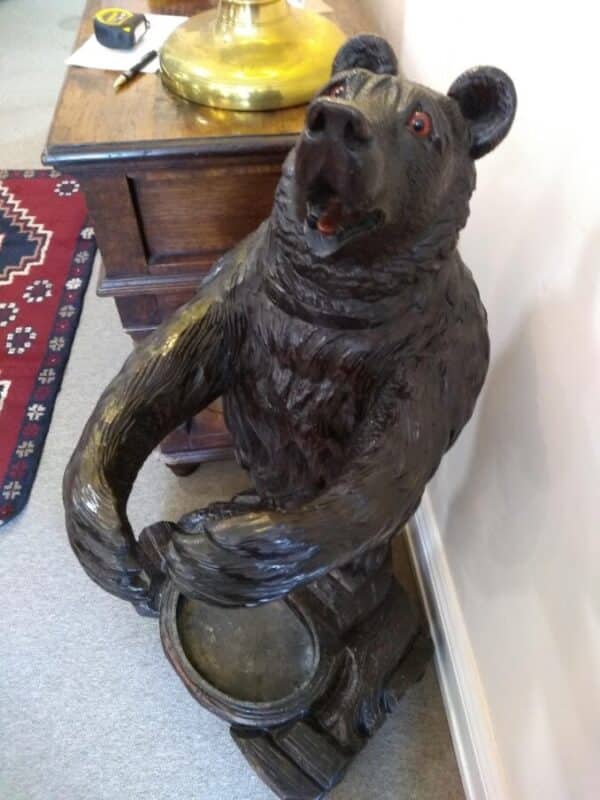Black Forest Bear Stick Stand bear Antique Sculptures 3