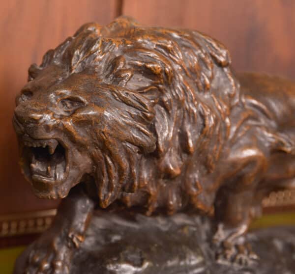 French Spelter Lion, T Cartier SAI2663 T CARTIER Antique Sculptures 5