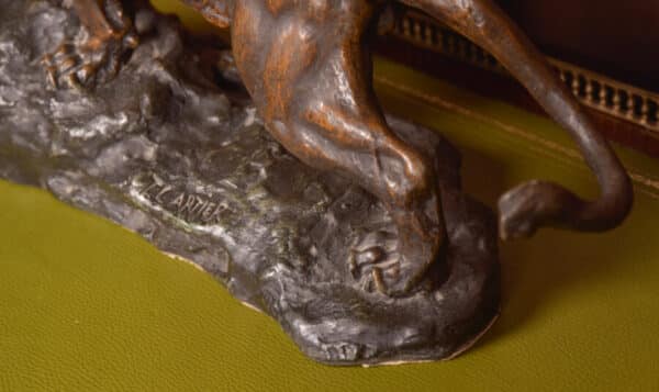 French Spelter Lion, T Cartier SAI2663 T CARTIER Antique Sculptures 7
