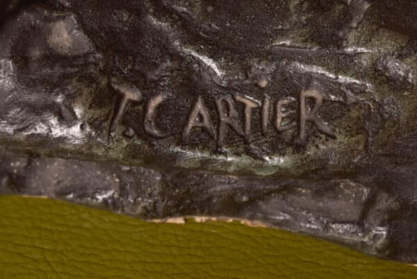 French Spelter Lion, T Cartier SAI2663 T CARTIER Antique Sculptures 9