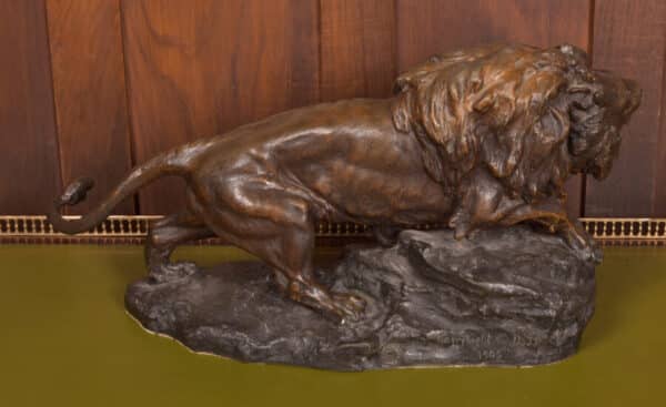 French Spelter Lion, T Cartier SAI2663 T CARTIER Antique Sculptures 11