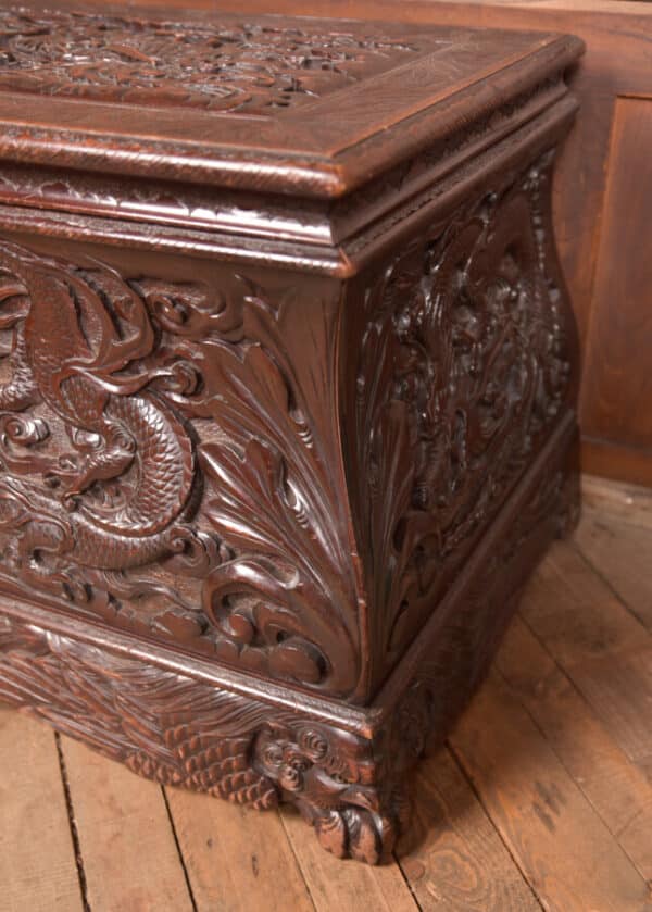 Victorian Oriental Carved Blanket / Storage Box SAI2659 Antique Coffers 5