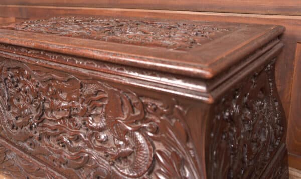 Victorian Oriental Carved Blanket / Storage Box SAI2659 - Image 4