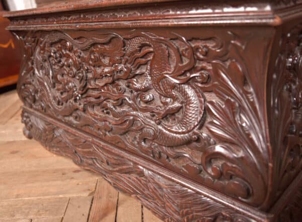 Victorian Oriental Carved Blanket / Storage Box SAI2659 - Image 5