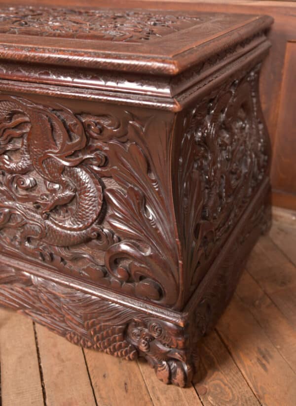 Victorian Oriental Carved Blanket / Storage Box SAI2659 Antique Coffers 8