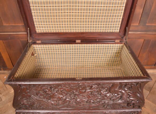 Victorian Oriental Carved Blanket / Storage Box SAI2659 - Image 7