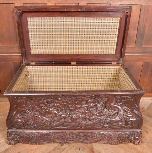 Victorian Oriental Carved Blanket / Storage Box SAI2659 - Image 8