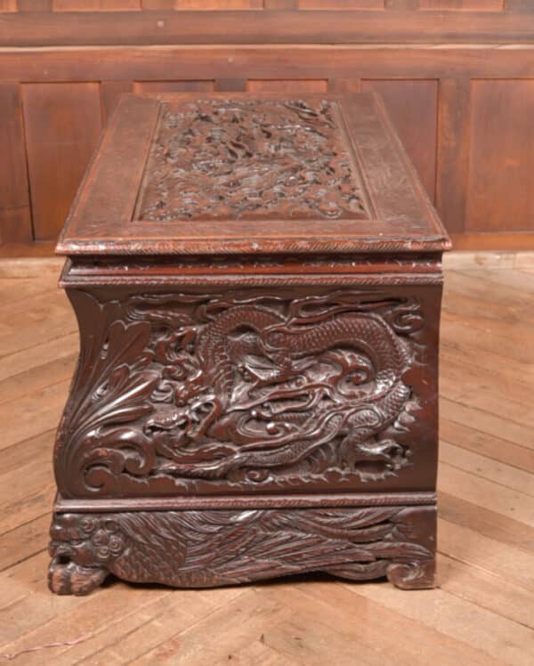 Victorian Oriental Carved Blanket / Storage Box SAI2659 - Image 9