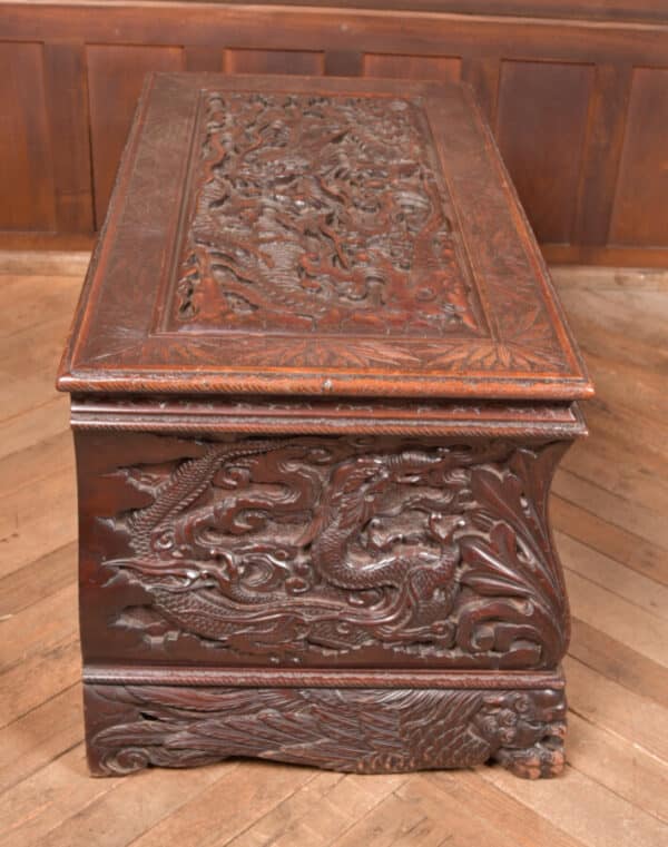 Victorian Oriental Carved Blanket / Storage Box SAI2659 Antique Coffers 18