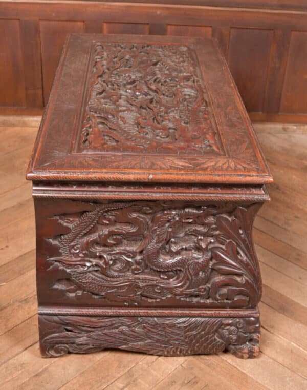 Victorian Oriental Carved Blanket / Storage Box SAI2659 - Image 16