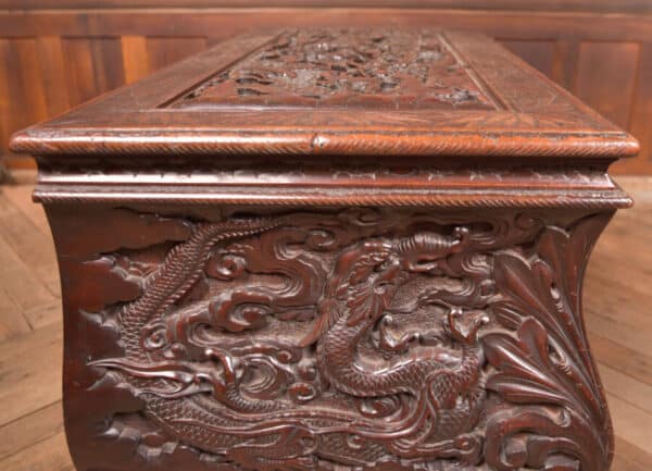 Victorian Oriental Carved Blanket / Storage Box SAI2659 - Image 13
