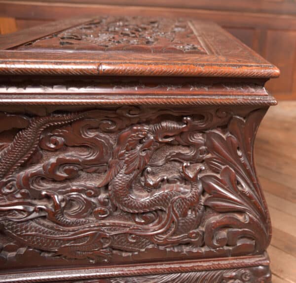 Victorian Oriental Carved Blanket / Storage Box SAI2659 - Image 12