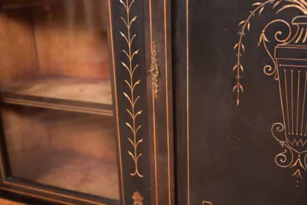 Victorian Ebonized Breakfront Credenza / Display Cabinet SAI2653 Antique Cabinets 10