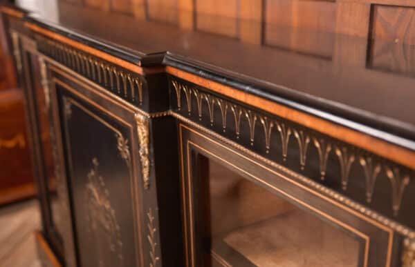 Victorian Ebonized Breakfront Credenza / Display Cabinet SAI2653 Antique Cabinets 4