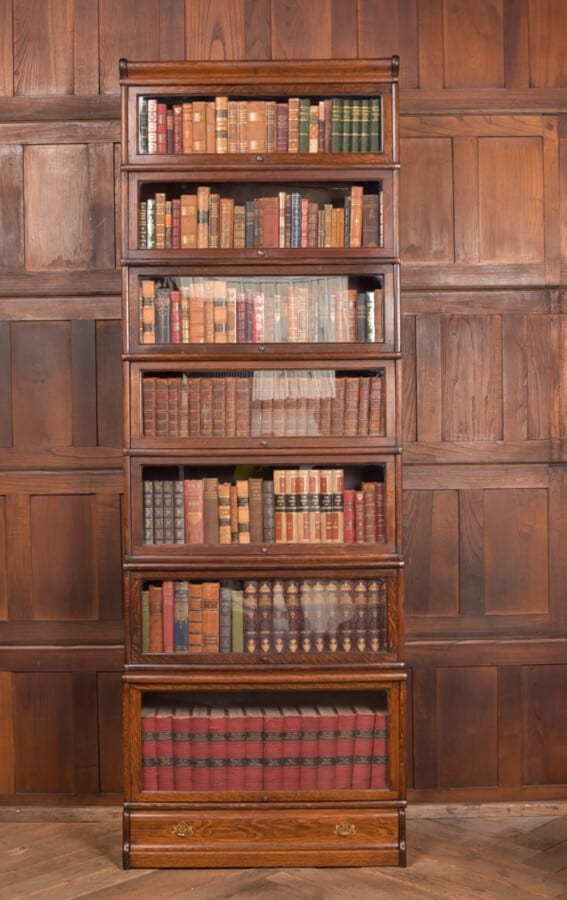 Globe Wernicke Oak 7 Section Bookcase SAI2667 globe wernicke Antique Bookcases 4