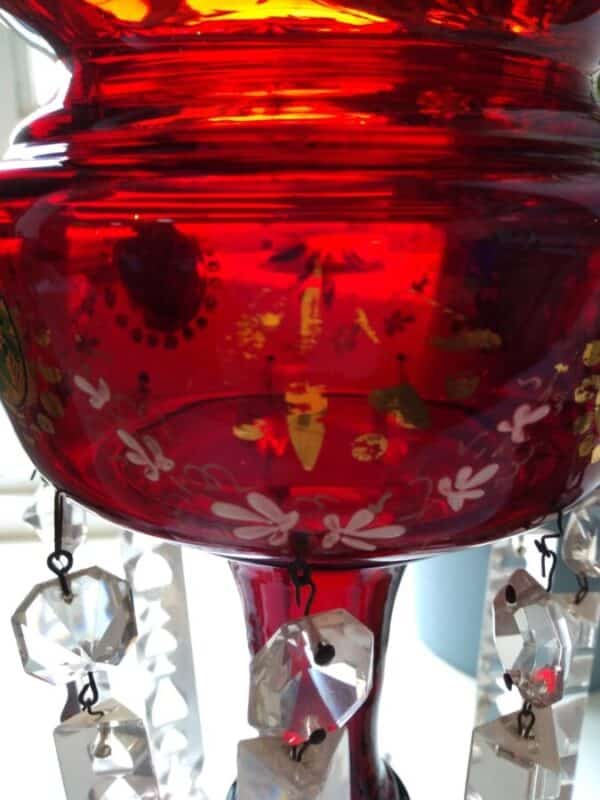 Bohemian Glass Cluster Bohemain Glass Antique Glassware 4