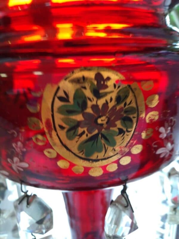 Bohemian Glass Cluster Bohemain Glass Antique Glassware 5