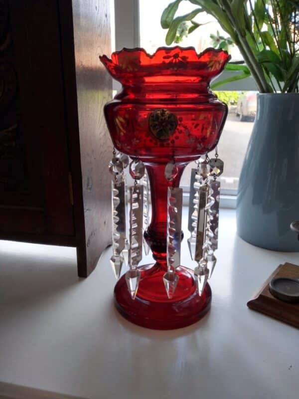 Bohemian Glass Cluster Bohemain Glass Antique Glassware 6