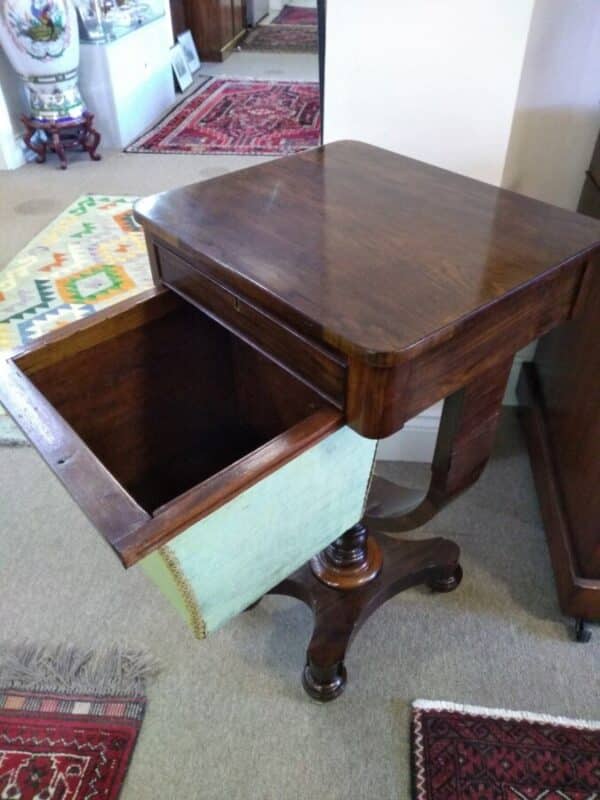 Regency Work Table Needlework Antique Furniture 5