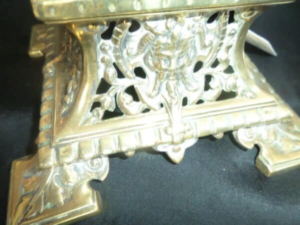 HEAVILY PIERCED BRASS INKWELL. EDWARDIAN - Image 4