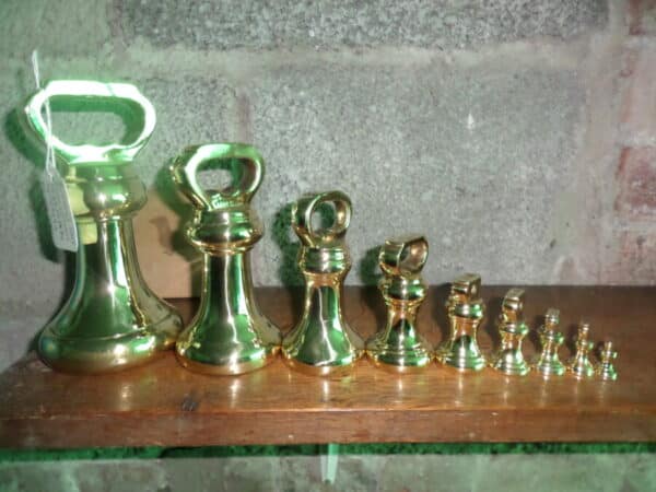 A Large Set of Brass Weights (1930’s) Antique Metals 3