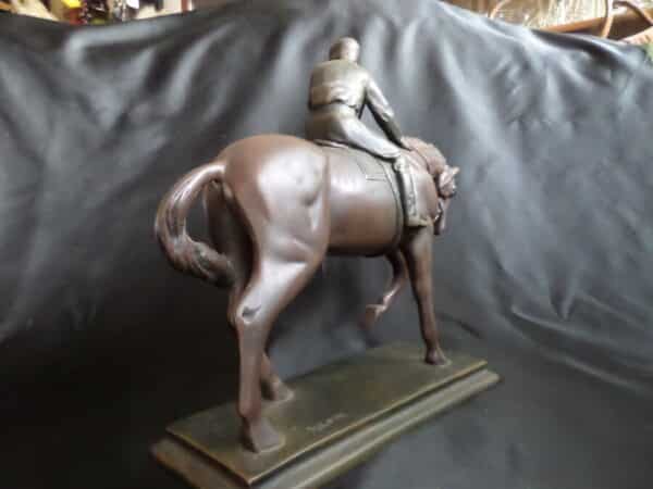 A NICEHORSE/JOCKEY FIGURINE 1930’s Antique Sculptures 5